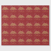 Moderne Script Red Merry-kerst op maat Cadeaupapier (Vlak)