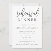 Moderne Script Rehearsal Dinner Invitations Kaart (Voorkant)