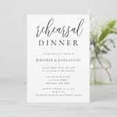 Moderne Script Rehearsal Dinner Invitations Kaart (Staand voorkant)