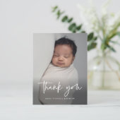 Moderne Script Religieuze Baptisme Dank je Briefkaart (Staand voorkant)