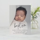 Moderne Script Religieuze Baptisme Kaart (Staand voorkant)