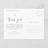 Moderne Script Religieuze Doop Dank Je Briefkaart (Achterkant)