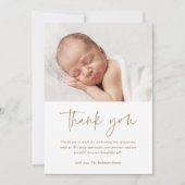 Moderne Script Religieuze Doop & Doopfeest Bedankkaart (Voorkant)