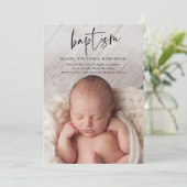 Moderne Script Religieuze Doop Kaart (Staand voorkant)