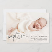 Moderne Script Religious Baptism & Christening Inv Kaart (Voorkant)