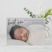 Moderne Script Religious Baptism & Christening Kaart (Staand voorkant)