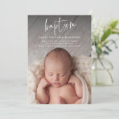 Moderne Script Religious Baptism & Christening Kaart (Staand voorkant)