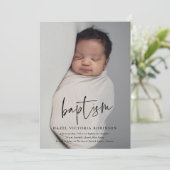 Moderne Script Religious Baptism & Christening Kaart (Staand voorkant)