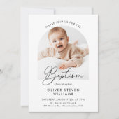 Moderne Script Religious Baptism & Christening Kaart (Voorkant)