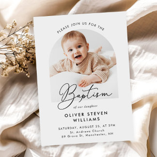 Moderne Script Religious Baptism & Christening Kaart