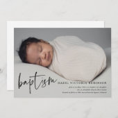 Moderne Script Religious Baptism & Christening Kaart (Voorkant / Achterkant)