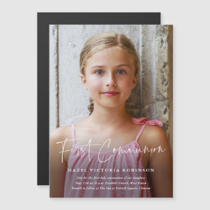 Moderne Script Religious First Community Magnetische Uitnodiging