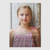 Moderne Script Religious First Community Magnetische Uitnodiging (Voorkant)