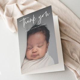 Moderne Script Religious Photo Baptisme Bedankkaart