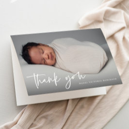 Moderne Script Religious Photo Baptisme Bedankkaart