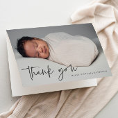 Moderne Script Religious Photo Baptisme Bedankkaart