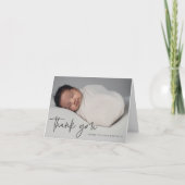Moderne Script Religious Photo Baptisme Bedankkaart (Voorkant)