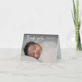 Moderne Script Religious Photo Baptisme Bedankkaart (Voorkant)