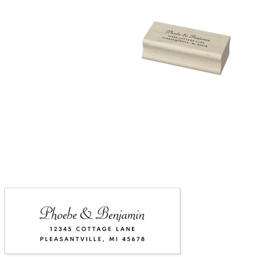 Moderne script retouradres bruiloft rubberstempel (Gestempeld)