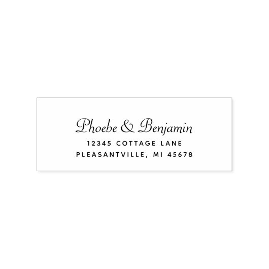 Moderne script retouradres bruiloft rubberstempel (Afrduk)