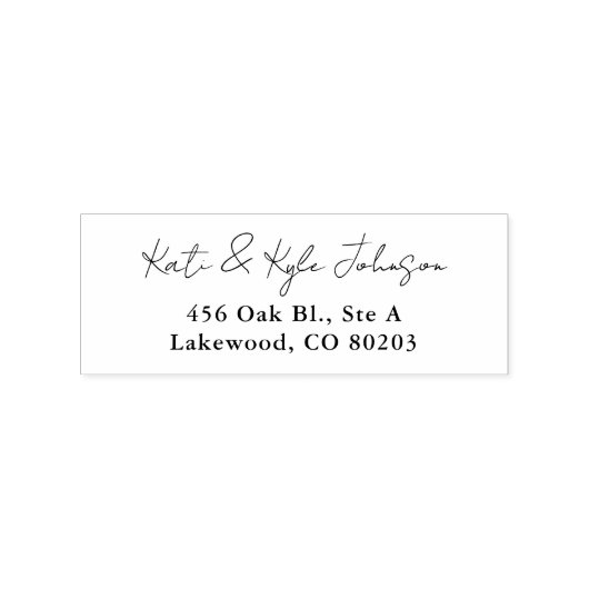 Moderne Script Retouradres Stempel (Afrduk)