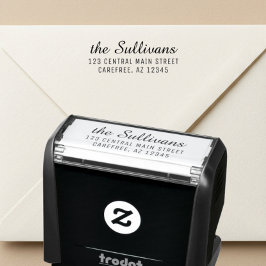 Moderne Script Retouradres Stempel voor Uitnodigin