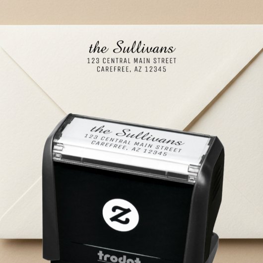 Moderne Script Retouradres Stempel voor Uitnodigin