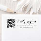Moderne Script Return Label RSVP QR-code (Insitu)