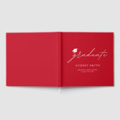 Moderne Script Rode Afstudeerfeest Servetten Gastenboek (Volledig)
