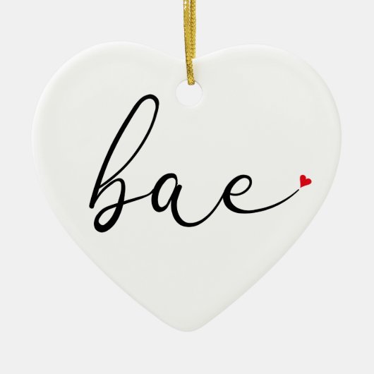 Moderne Script Rode Liefdeshart Schat Definitie Keramisch Ornament (Voorkant)