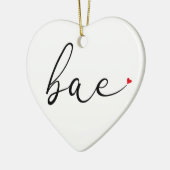 Moderne Script Rode Liefdeshart Schat Definitie Keramisch Ornament (Links)