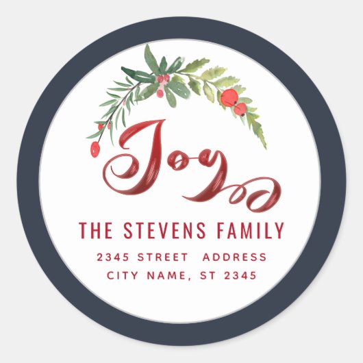 Moderne script roodkleurig label (Voorkant)