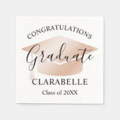 Moderne Script Roos Gold Custom Graduation Party Servet (Voorkant)