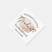 Moderne Script Roos Gold Custom Graduation Party Servet (Hoek)