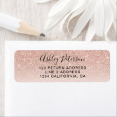 Moderne script roos goud glitter ombre blush roze etiket (Insitu)