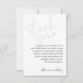 Moderne Script Roze Baby Shower Bedankkaart (Voorkant)