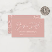 moderne script roze baby shower luier raffle notitiekaartje (Voorkant / Achterkant in situ)