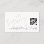Moderne Script Roze Baby Shower QR Code Cadeau Lij Informatiekaartje (Voorkant)