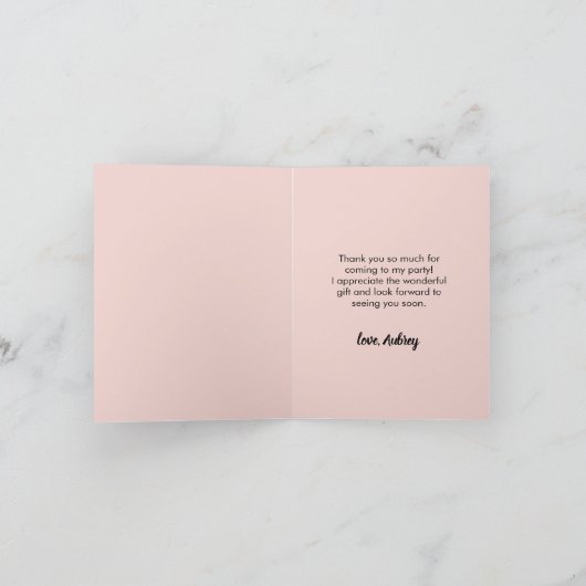 Moderne Script Roze Birthday Hartelijk kaart (Binnen)