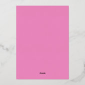 Moderne Script Roze Goud Folie 50ste Verjaardag Uitnodiging (Achterkant)