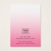 Moderne script roze gradiënt oorringkaart visitekaartje (Achterkant)