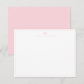 Moderne Script Roze Hart Rand Monogram Notitiekaar Notitiekaartje (Voorkant / Achterkant)