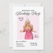 Moderne Script Roze Mijlpaal Leeftijd Verjaardagsf Kaart (Voorkant)
