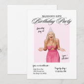 Moderne Script Roze Mijlpaal Leeftijd Verjaardagsf Kaart (Voorkant / Achterkant)