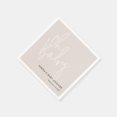 Moderne Script Roze Oh Baby Shower Servet (Hoek)