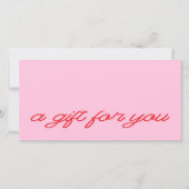 Moderne Script Roze QR Code Cadeaubon (Voorkant)