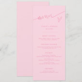 Moderne Script Roze Trouwmenu Menu (Voorkant / Achterkant)