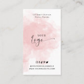 Moderne Script roze Waterverf Lip Filler Aftercare Visitekaartje (Achterkant)