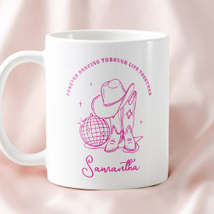 Moderne Script Roze Western Disco Cowgirl Bff Koffiemok