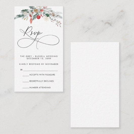 Moderne Script RSVP Kaart (Voorkant / Achterkant)
